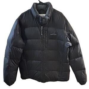 Eddie Bauer Premium Goose Down Men’s Puffer Jacket Sz XL Black Winter Ski Snow
